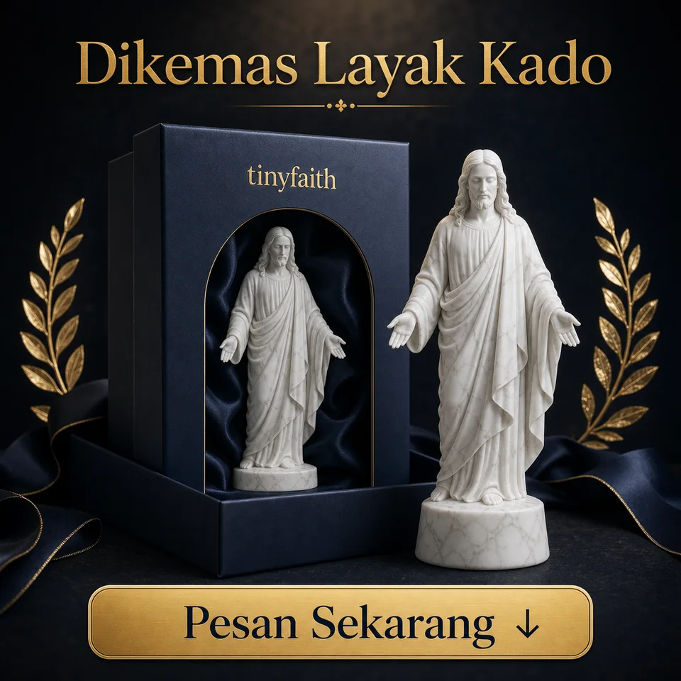 Dikemas layak kado — box premium TinyFaith, pesan sekarang